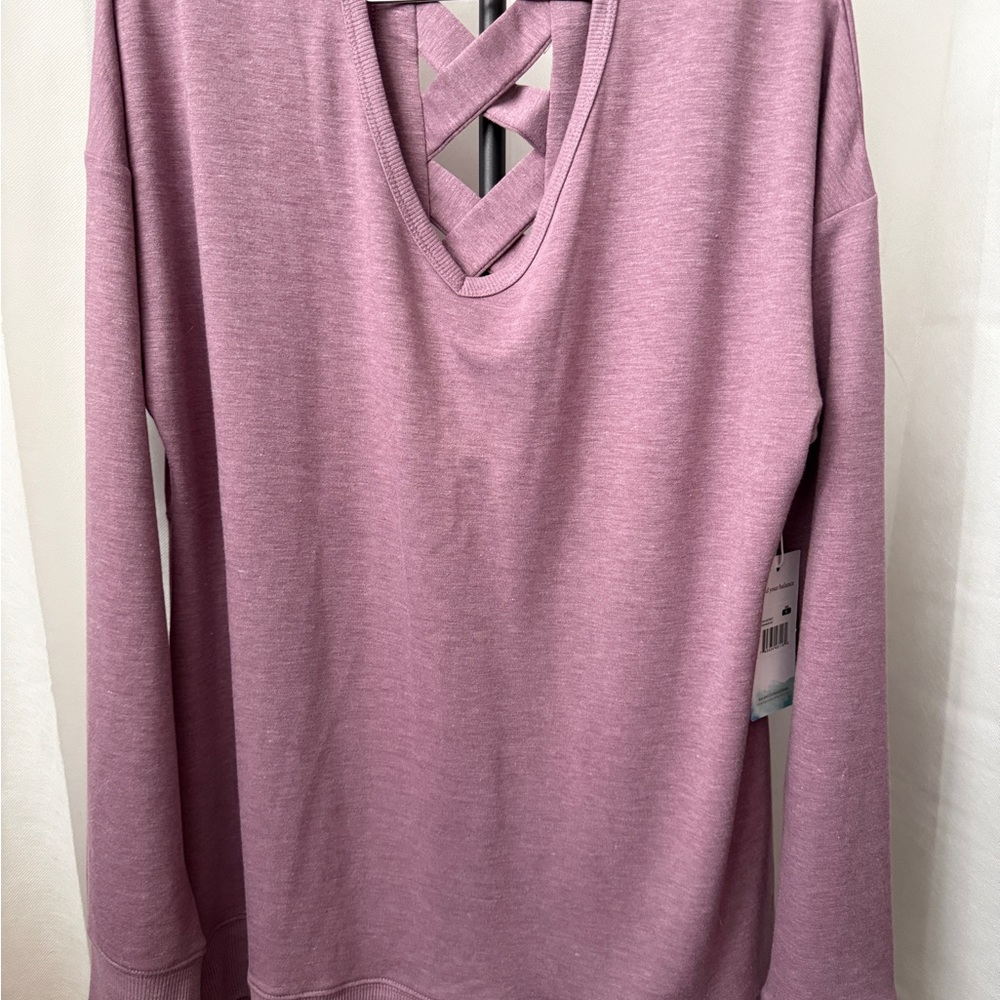 Pink Crisscross Back Athleisure Top